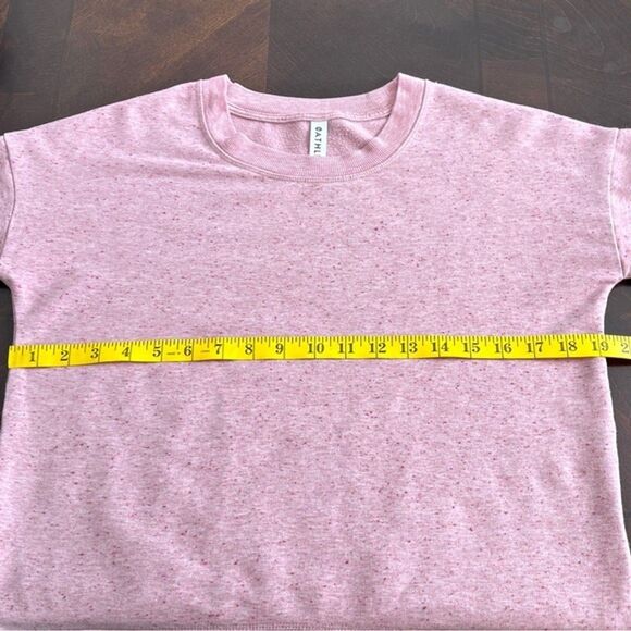 Athleta Pink Speckled Tencel Lyocell Blend Sweatshirt XXS Soft Relaxed Fit - Picture 9 of 9